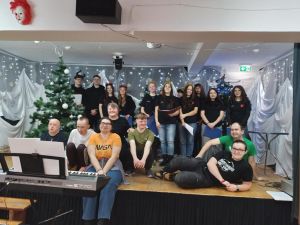 Wspólne kolędowanie w DPS-ie w Łyszkowicach