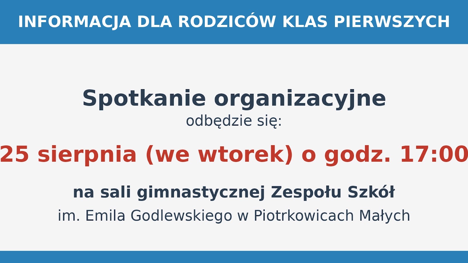 Spotkanie z rodzicami klas pierwszych
